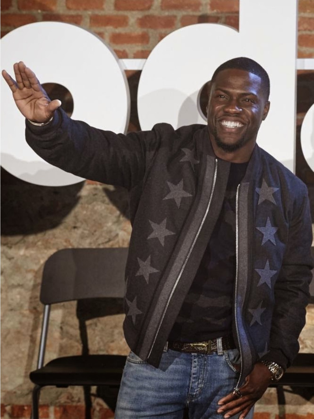 Givenchy Black Star-Panel Bomber Jacket